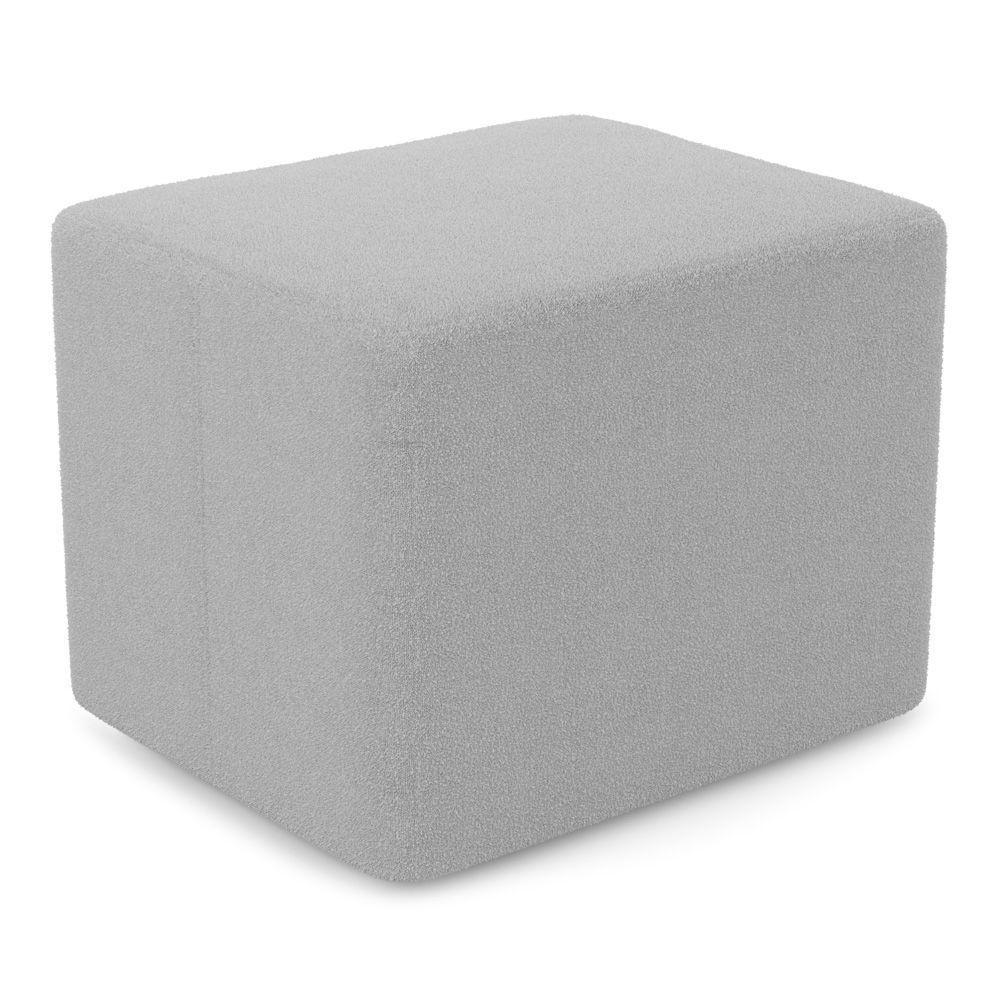 Puff Decorativo Living Yumi Retangular 60cm Bouclê Cinza Claro - Abmaza - 1