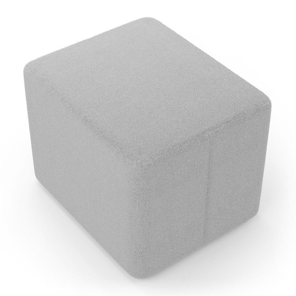 Puff Decorativo Living Yumi Retangular 60cm Bouclê Cinza Claro - Abmaza - 6