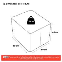 Puff Decorativo Living Yumi Retangular 60cm Bouclê Cinza Claro - Abmaza