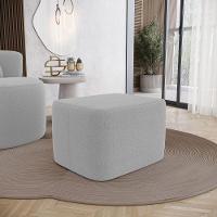 Puff Decorativo Living Yumi Retangular 60cm Bouclê Cinza Claro - Abmaza - 7