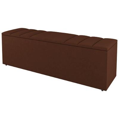 Calçadeira Baú King Size Grace 190cm Suede Terracota - Abmaza