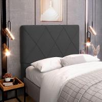 Cabeceira Cama Box Casal Mel 140cm Com Frame Suede Cinza - Abmaza - 6