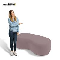 Puff Decorativo Living Aisha Orgânico 02 Lugares Veludo Rosê - Abmaza - 6