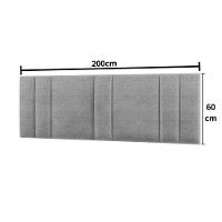 Cabeceira Painel Cama Box King Size Siri 200cm Com Led Linho Cinza - Abmaza