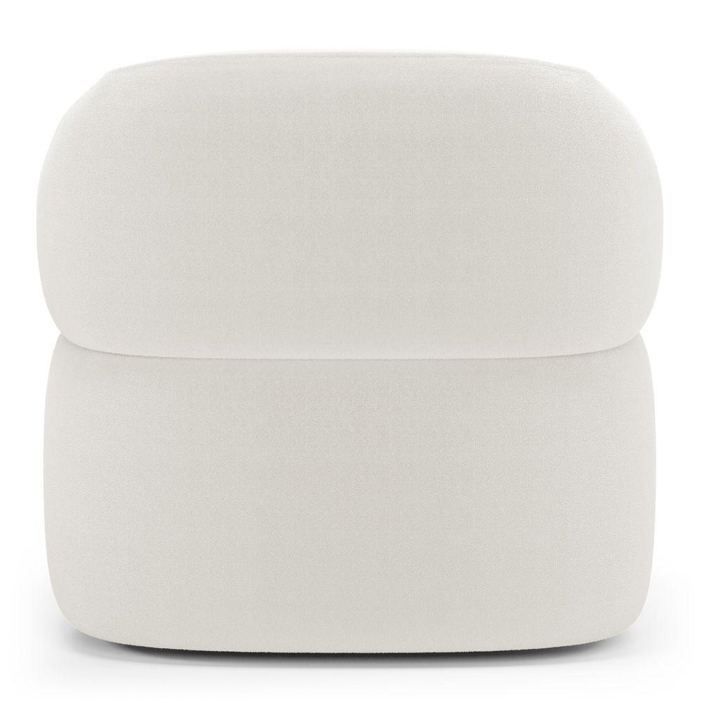 Poltrona Orgânica Giratória Living Glee Bouclê Off White - Abmaza - 7