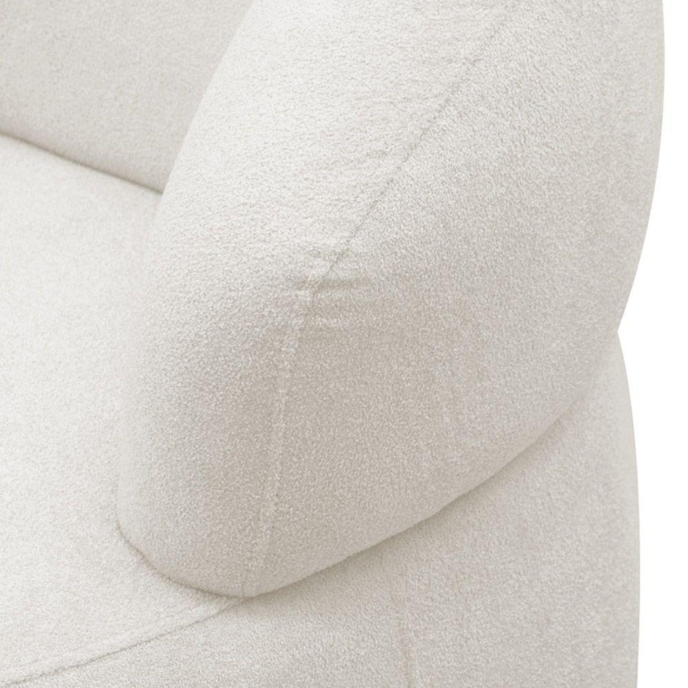 Poltrona Orgânica Giratória Living Glee Bouclê Off White - Abmaza - 9