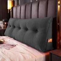 Almofada Para Cabeceira Encosto Apoio Lombar Spot 140cm Com Porta Celular Suede - Abmaza Cor Cinza - 2