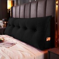 Almofada Para Cabeceira Encosto Apoio Lombar Spot 160cm Com Porta Celular Veludo - Abmaza Cor Preto - 5