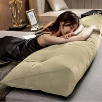 Almofada Para Cabeceira Encosto Apoio Lombar Spot 90cm Com Porta Celular Suede - Abmaza Cor Bege - 3