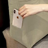 Almofada Para Cabeceira Encosto Apoio Lombar Spot 90cm Com Porta Celular Suede - Abmaza Cor Bege - 5