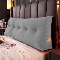 Almofada Para Cabeceira Encosto Apoio Lombar Spot 160cm Com Porta Celular Veludo - Abmaza Cor Cinza Claro - 7