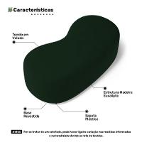 Puff Decorativo Living Aisha Orgânico 02 Lugares Veludo Verde Escuro - Abmaza - 3