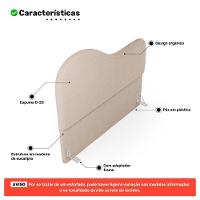Cabeceira Orgânica Cama Box Casal Padrão Sea 140cm Com Frame Bouclé Bege - Abmaza - 3