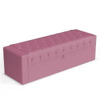 Calçadeira Báu Casal Padrão Atena 140cm Capitonê Suede Rosa - Abmaza - 1