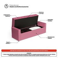 Calçadeira Báu Casal Padrão Atena 140cm Capitonê Suede Rosa - Abmaza - 3