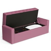 Calçadeira Báu Casal Padrão Atena 140cm Capitonê Suede Rosa - Abmaza - 5