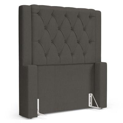 Cabeceira Atena Para Cama Box Solteiro 90cm Capitonê Com Frame Linho Cacau - Abmaza