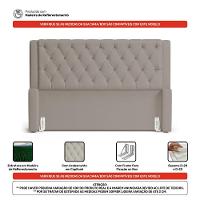 Cabeceira E Calçadeira Báu Queen Size Atena 160cm Capitonê Suede Bege - Abmaza - 3