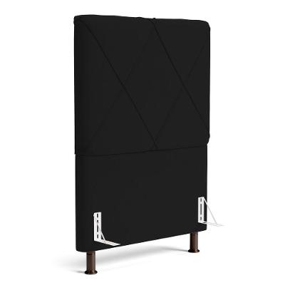 Cabeceira Cama Box Solteiro Mel 90cm Com Frame Veludo Preto - Abmaza