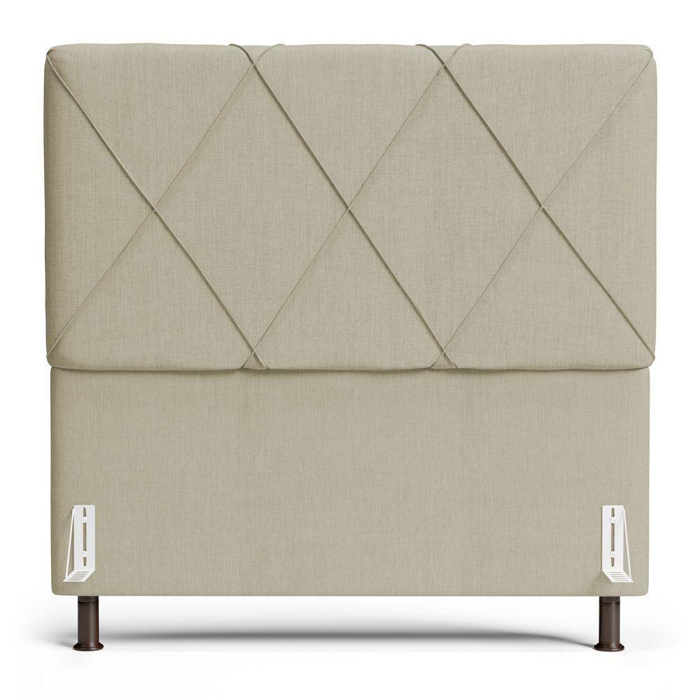 Cabeceira Cama Box Casal Queen Size Mel 160cm Com Frame Linho Bege - Abmaza - 5