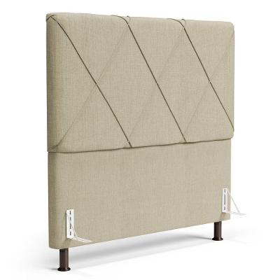 Cabeceira Cama Box Casal Queen Size Mel 160cm Com Frame Linho Bege - Abmaza