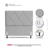 Cabeceira Cama Box Casal Mel 140cm Com Frame Linho Cinza Claro - Abmaza - 3
