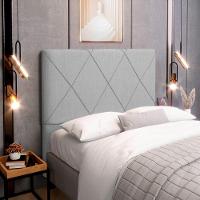 Cabeceira Cama Box Casal Mel 140cm Com Frame Linho Cinza Claro - Abmaza - 6