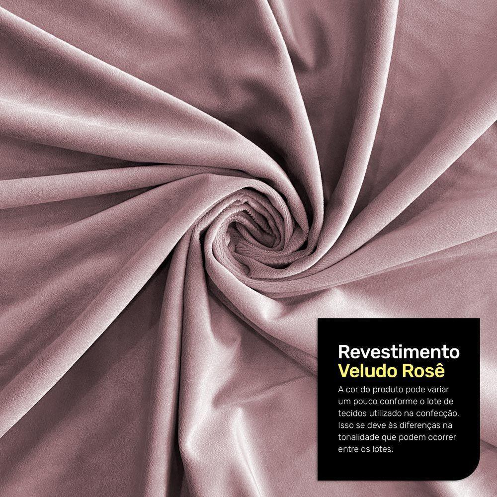 Conjunto 02 Puffs Decorativos Living Aisha Orgânico Veludo Rosê - Abmaza - 5