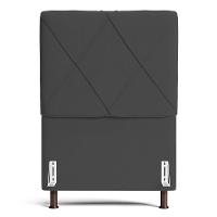 Cabeceira Cama Box Solteiro Mel 90cm Com Frame Veludo Cinza Escuro - Abmaza - 2