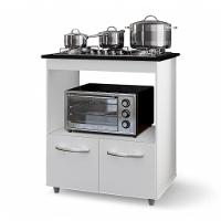 Balcão Para Cooktop Elis 75cm 02 Portas Com Tampo Recortado Branco - Abmaza - 1