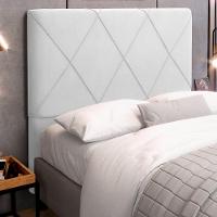 Cabeceira Cama Box Casal King Size Mel 195cm Com Frame Sintético Branco - Abmaza - 2