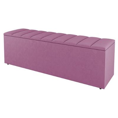 Calçadeira Baú Solteiro Cora 90cm Suede Rosa - Abmaza