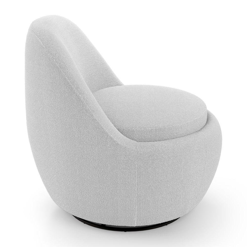 Poltrona Orgânica Living Memphis Base Giratória Bouclê Cinza Claro - Abmaza - 5