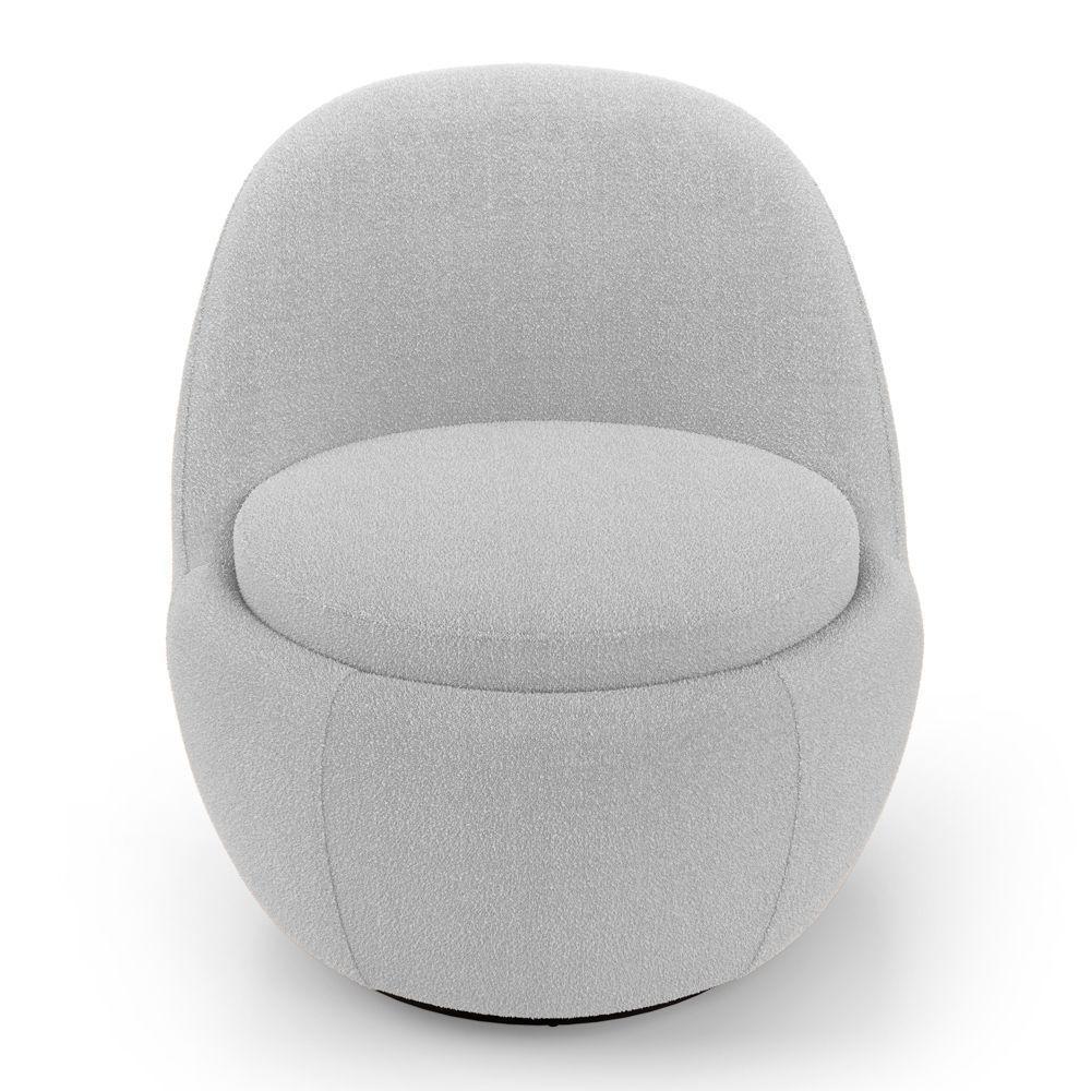 Poltrona Orgânica Living Memphis Base Giratória Bouclê Cinza Claro - Abmaza - 6