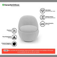 Poltrona Orgânica Living Memphis Base Giratória Bouclê Cinza Claro - Abmaza - 3