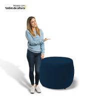 Conjunto 02 Puffs Decorativos Living Aisha Orgânico Veludo Azul Marinho - Abmaza - 8