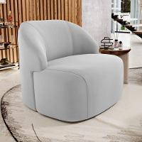 Kit 02 Poltronas Decorativas Kaya Orgânica Veludo Cinza Claro - Abmaza - 2