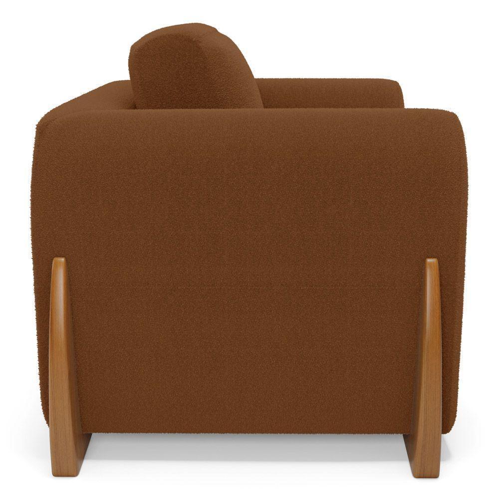 Kit 02 Poltronas Decorativas Living Bloom Com Pés De Madeira Bouclê Terracota - Abmaza - 8