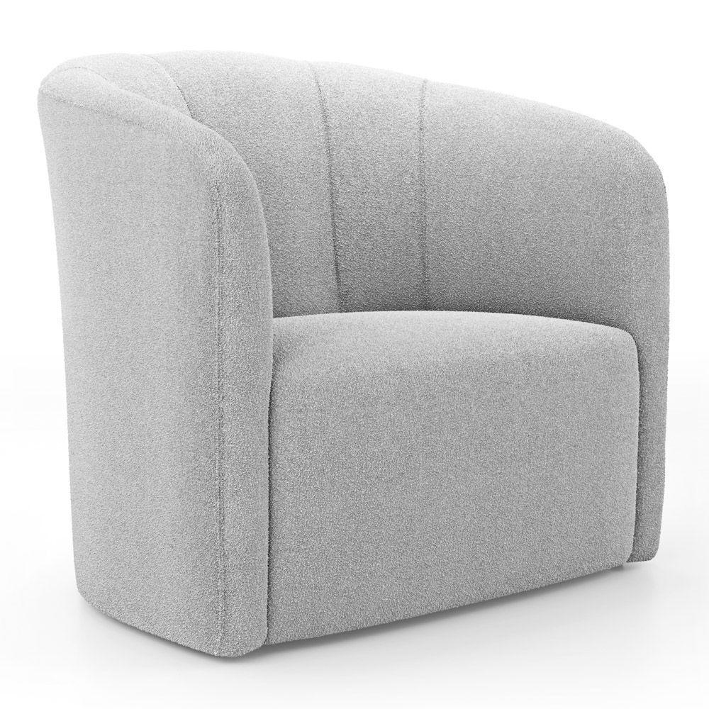 Kit 02 Poltronas Decorativas Abby Bouclê Cinza Claro - Abmaza - 7