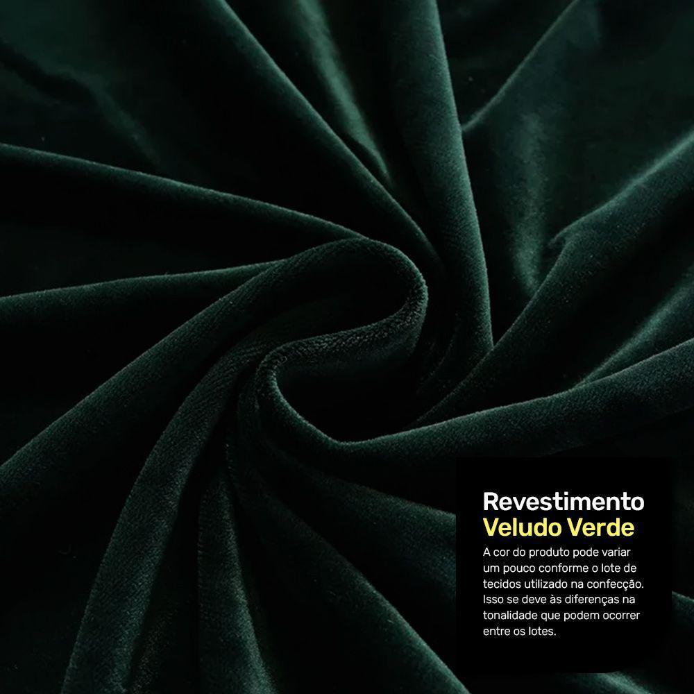 Poltrona Namoradeira Aisha 02 Lugares Orgânica Veludo Verde Escuro - Abmaza - 5