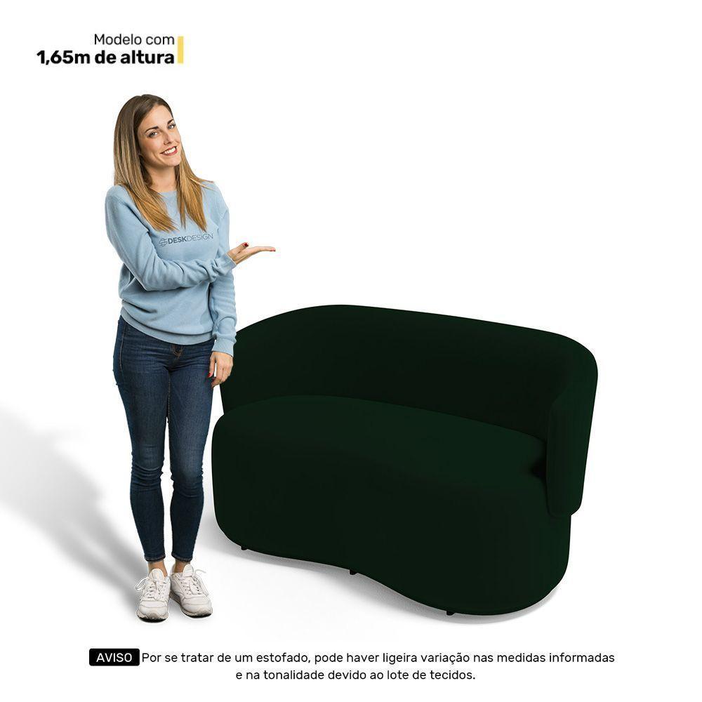 Poltrona Namoradeira Aisha 02 Lugares Orgânica Veludo Verde Escuro - Abmaza - 7