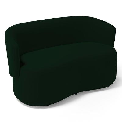 Poltrona Namoradeira Aisha Orgânica 2 Lugares Veludo Verde Abmaza