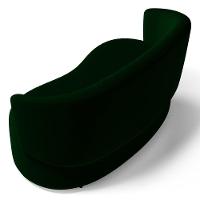 Poltrona Namoradeira Aisha 02 Lugares Orgânica Veludo Verde Escuro - Abmaza - 3