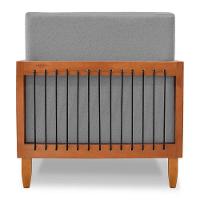 Kit 02 Poltronas E 01 Sofá Samoa Madeira Maciça Com Cordas Náutica Linho Cinza - Abmaza - 10