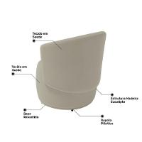 Kit Poltrona E Namoradeira Aisha Orgânica Suede Bege - Abmaza - 6