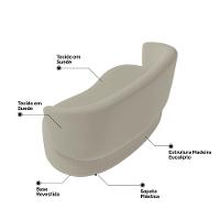 Kit Poltrona E Namoradeira Aisha Orgânica Suede Bege - Abmaza - 7