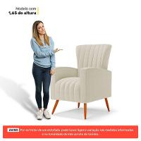 Kit 02 Poltronas Decorativas Melody Com Pés Palito Bouclê Bege - Abmaza - 6