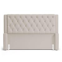 Cabeceira Atena Para Cama Box Queen Size 160cm Capitonê Com Frame Suede Bege Claro - Abmaza - 3