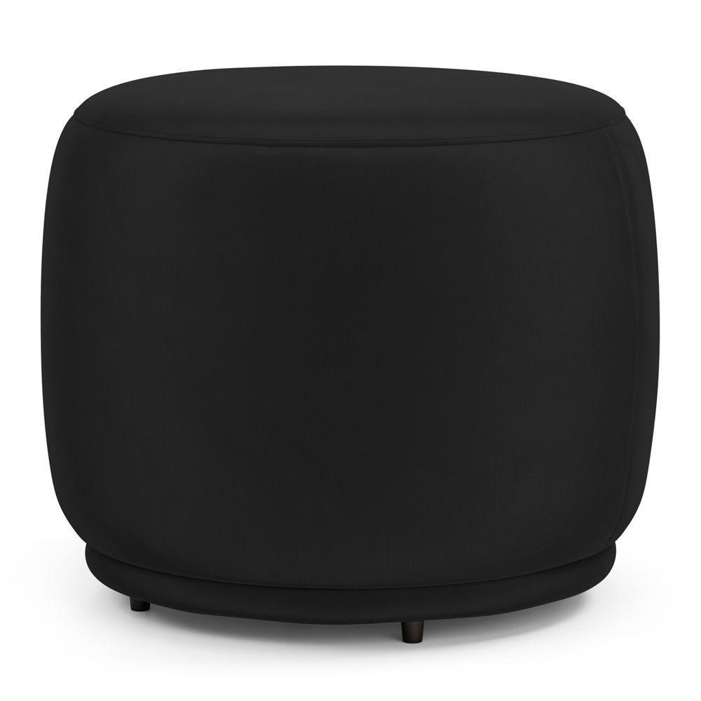 Puff Decorativo Orgânico Living Molly Redondo Veludo Preto - Abmaza - 1