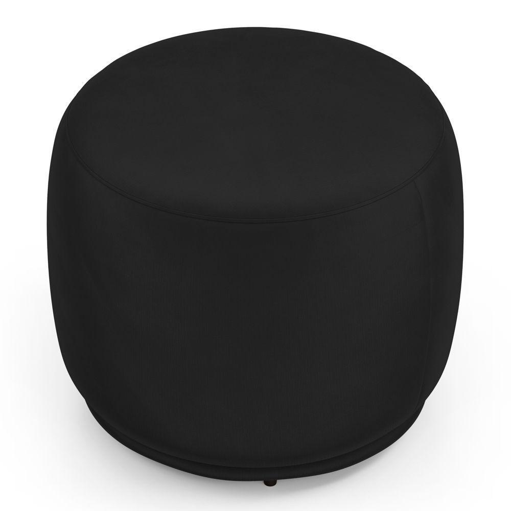 Puff Decorativo Orgânico Living Molly Redondo Veludo Preto - Abmaza - 5